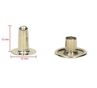 Rivets tubulaires moyens, 12 mm, 20 pièces nickelés