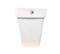 Bac à fleurs carré RIVIERA SOLEILLA - Plastique - Hauteur 53 cm - Blanc