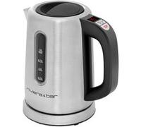 riviera&bar Bouilloire SIENA à Température Réglable - Compacte en Inox Brossé avec Socle Pivotant 360°, Protection Anti Surchauffe, Écran Digital et Maintien au Chaud - 1L - Inox