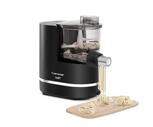 riviera&bar Machine à Pâtes - Balance Intégrée, 220W, 2 Programmes Automatique/Semi-Automatique - 8 Types de Pâtes, Programme Sans Gluten - Sécurité Avancée, Nettoyage Facile - Noir
