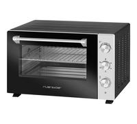 riviera&bar Four Posable Parois Tempérées 30L - 5 Modes de Cuisson, Minuterie 90 min, Double Paroi Isolante, Adapté Plats Ronds/Ovales - 1500W - Inox Noir Mat