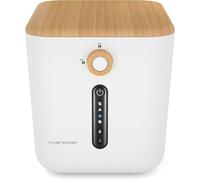 riviera&bar Réducteur de Biodéchets - Cuve Amovible 3L, Automatique, Filtre Anti-Odeurs, Compatible Lave-Vaisselle, Transforme Déchets en Copeaux Secs - 550W - Blanc/Bambou