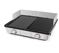 Plancha électrique RIVIERA ET BAR PRO QPL800 inox 2 brûleurs à poser, 48x38 cm