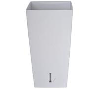 Pot de fleurs carré - RIVIERA - Eva New en plastique - 28 x 28 x H 52 cm - 31 L - Blanc