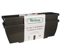Riviera Jardinière de Eva, 57cm, Gris, Lot de 2