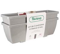 Riviera Jardinière de Eva, 57cm, Stone, Lot de 2