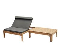 Riviera Lounge Teak avec coussin d'assise Charcoal Outdoor Skagerak by Fritz Hansen - S1701516 1960444