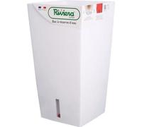 RIVIERA Pot de fleurs carré Eva New en plastique - 28 x 28 x H 52 cm - 31 L - Blanc