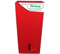 RIVIERA Pot de fleurs carré Eva New en plastique - 37 x 37 x H 68,5 cm - 69 L - Rouge