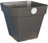 RIVIERA Pot de fleurs carré Soleilla en plastique - 39 x 39 x H 53 cm - 49 L - Gris pailleté