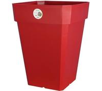 RIVIERA Pot de fleurs carré Soleilla en plastique - 49 x 49 x H 50 cm - 65 L - Rouge