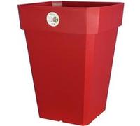 RIVIERA Pot de fleurs carré Soleilla en plastique - 49 x 49 x H 50 cm - 65 L - Rouge Rouge G