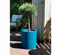RiViERA Bac à fleurs rond RIVIERA GRANIT – Plastique – Diamètre 50 cm – Bleu