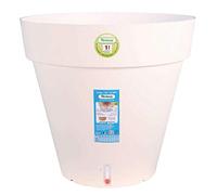 Pot de fleurs rond - RIVIERA - LOFT - Plastique - D29,5 x H27 cm - Blanc