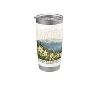 Riviera Vaudoise Wild Narcisse Suisse Alpes Art Gobelet isotherme en acier inoxydable double paroi
