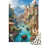 Rivière Architecture Bateau Puzzle, 1000 Pièces Jeu Intérieur Adulte | 70x50cm Carton, Exercice Mental, Assemblage Facile, Amateurs De Puzzles, Réduction Du Stress