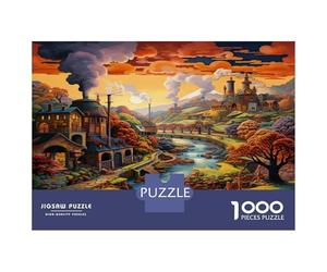Rivière automneCasse-tête 1000 Pièces avec Découpe Précise, Jeu De Puzzle Classique Flux rétroactivité Zen pour Une Décoration Murale, Idée Cadeau Anniversaire 70x50cm/1000pcs