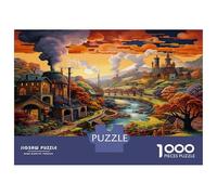 Rivière automneCasse-tête 1000 Pièces sans Poussière, Puzzles pour Adultes Flux rétrojeu De Patience pour Une Activité Jour De Pluie, Cadeau De Retraite 52x38cm/1000pcs