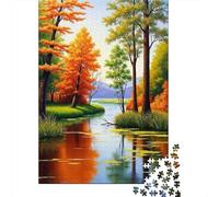 Rivière d'automne Casse-tête Scène Forestière 1000 Pièces Papier Recyclé pour Adultes - Jeu de Famille Extrêmement Difficile, Idée Cadeau Parfaite 70x50cm/1000pcs