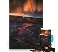 Rivière de Lave sous Un Ciel spectaculaire Puzzle de 1000 pièces pour Adultes et Adolescents À Assembler Lentement Découpe précise Pièce de Collection (38x52cm)