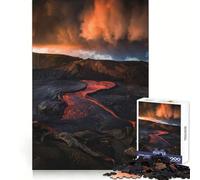 Rivière de Lave sous Un Ciel spectaculaire Puzzle de 1000 pièces pour Adultes Jeu de réflexion Intelligent Activité à la Maison Découpe Lisse Surprise de Noël (50x75cm)