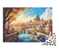 Rivière Dôme Architecture Puzzle, 1000 Pièces Jeu D'intérieur Adulte | 38x26cm Amateurs D'art, Exercice Mental, Décoration Salon, Carton, Assemblage Facile