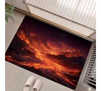 Rivière Lave Paillasson Interieur Entree 45 X 75 Cm, Style Fantastique Tapis D'Entrée Antidérapant, Tapis De Sol Absorbantes Couleurs Mélangées pour Chien, Porte, Couloir