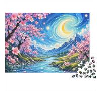 Rivière Montagne Fleur 1000pcs pour Adultes Mini Puzzle Difficile | 52x38cm Carton Décor Salon Structure Durable Cadeau Anniversaire Relaxation