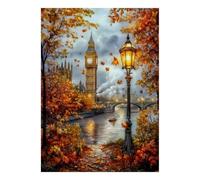 Rivière Tour Lampe Puzzle, 1000 Pièces Jeu D'intérieur Adulte | 52x38cm Carton, Exercice Cérébral, Ajustement Précis, Amateurs D'art, Réduction Du Stress