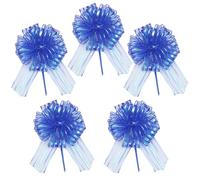 RIVIEVAL 5 nœuds à Tirer, nœuds de 4 Pouces pour Emballage Cadeau, nœuds Bleu Royal pour Emballage Cadeau, Grands nœuds pour Emballage Cadeau (Royal) Bleu