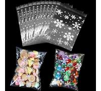 RIVIEVAL Lot de 100 sachets en cellophane autocollants transparents pour bonbons, biscuits, bijoux, savons (17 x 23 cm)