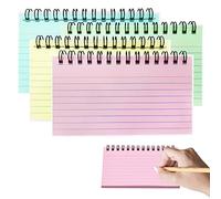 RIVIEVAL Lot de 4 fiches, 200 feuilles de cartes flash, cartes de révision doublées, cartes d'enregistrement faciles à retourner, cartes de repère pour réunion de bureau(bleu, rose, vert et jaune).