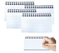 RIVIEVAL Lot de 4 fiches, 200 feuilles de cartes flash, cartes de révision lignées, cartes d'enregistrement faciles à retourner, cartes de repère pour réunion de bureau, apprentissage scolaire(blanc)