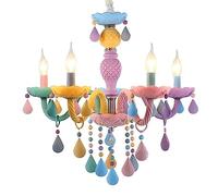 RIVINE Enfants Lustre Coloré Éclairage Décor Moderne Pendentif Lumière Coloré Bonbons Conception Bougie Lustre Suspendu Plafonnier Luminaire pour Filles Chambre Chambre(5 lights, Colorful)