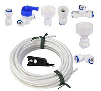 RIVLOP Kit de Frigo Tuyau d'alimentation en Eau Universel 15M, Connecteur de Tuyau de Réfrigérateur 1/4 ", Kit de Filtre pour Réfrigérateur Samsung/Réfrigérateur Européen/Frigo Américain