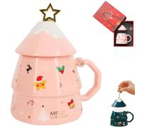 RIVODXIV Tasse de Noël tasse en porcelaine tasse à café 3D Noël(B) | Funny 3D Christmas Tree Shaped Coffee Cup Milk Cup Milk Cup Gift for Christmas New Year Green