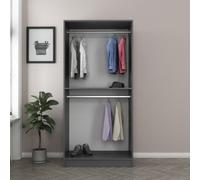 Rivoli - Dressing Anthracite Avec Étagère Et Penderies - 90 X 210 X 52 Cm Gris