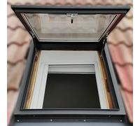 Rivorne Puits de Lumière pour Toit Plat Incliné avec Double Vitrage, Fenêtre D'observation en Aluminium, Puits de Lumière pour Toits de sous-Sol, Grenier Ou Hangar(LxW 26x18in/65x45cm)