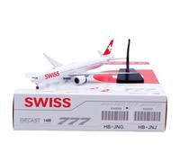 RIVPAHGQ Modèle Réduit Avion Avion Civil À L'échelle 18 Cm, 1/400 for Swiss Air for Boeing B777-300ER HB-JNG Modèle Réduit d'avion Aux Finitions Soignées Kit Maquette Avion Échelle