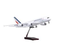 RIVPAHGQ Modèle Réduit Avion Modèle d'avion Civil Miniature De 45 Cm, Échelle 1:160, Air France 380, for Airbus A380, Avion en Alliage for Adultes Kit Maquette Avion Échelle(with Light)