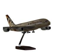RIVPAHGQ Modèle Réduit Avion Modèle d'avion Civil Miniature De 45 Cm, Échelle 1:160, Etihad Airways for Airbus A380, en Alliage, for Adultes Kit Maquette Avion Échelle(with Light)