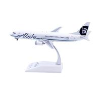 RIVPAHGQ Modèle Réduit Avion Modèle d'avion Miniature en Métal avec Base, Échelle 1:200, for Alaska Airlines B737-400C N763AS, 18 Cm Kit Maquette Avion Échelle