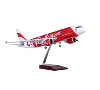 RIVPAHGQ Modèle Réduit Avion Réplique d'avion Civil AirAsia 47 Cm À L'échelle 1/80 for Airbus A320, Modèle d'avion for Exposition Aéronautique Kit Maquette Avion Échelle(NO Light)