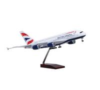 RIVPAHGQ Modèle Réduit Avion Réplique d'avion Civil British Airways 45 Cm À L'échelle 1/160 for Airbus A380, Modèle d'avion for Exposition Aéronautique Kit Maquette Avion Échelle(with Light)