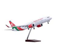 RIVPAHGQ Modèle Réduit Avion Réplique d'avion Civil Kenya Airways 47 Cm, Échelle 1/85, for Boeing 737, Modèle d'avion for Exposition Aéronautique Kit Maquette Avion Échelle(NO Light)