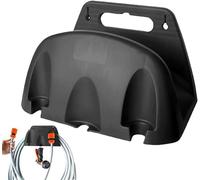 Rivweten Support de tuyau d'arrosage, support de tuyau d'arrosage décoratif robuste, support mural durable, enrouleur de tuyau pour extérieur, cour, garage, organisateur de rangement (noir)