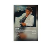 RIWEUTC Couverture de l'album édition limitée, impression sur toile de Michael Jackson, décoration murale pour salon, chambre à coucher, 30 x 45 cm