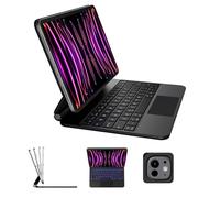 riwezox Étui avec clavier magique pour iPad Pro 11" 2024 (M4 A2836/A2837), clavier magnétique avec pavé tactile pour iPad Pro 11" 5ème génération de 918 à 0,7 kg, touches ultra-légères et