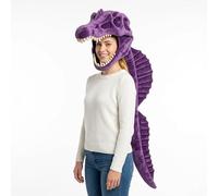 RIXANT Ensemble de Costume de dinosaure squelette, avec casque en peluche et colonne vertébrale, crâne de Dino portable for Halloween Cosplay adulte(Purple,80cm)