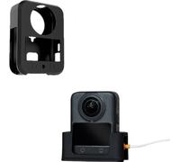 Rixavleo Camera Essential Bundle pour DJI Osmo 360, étui de protection en silicone + station de charge, coque intégrale antichoc avec base antidérapante pour accessoires de caméra d'action (noir)